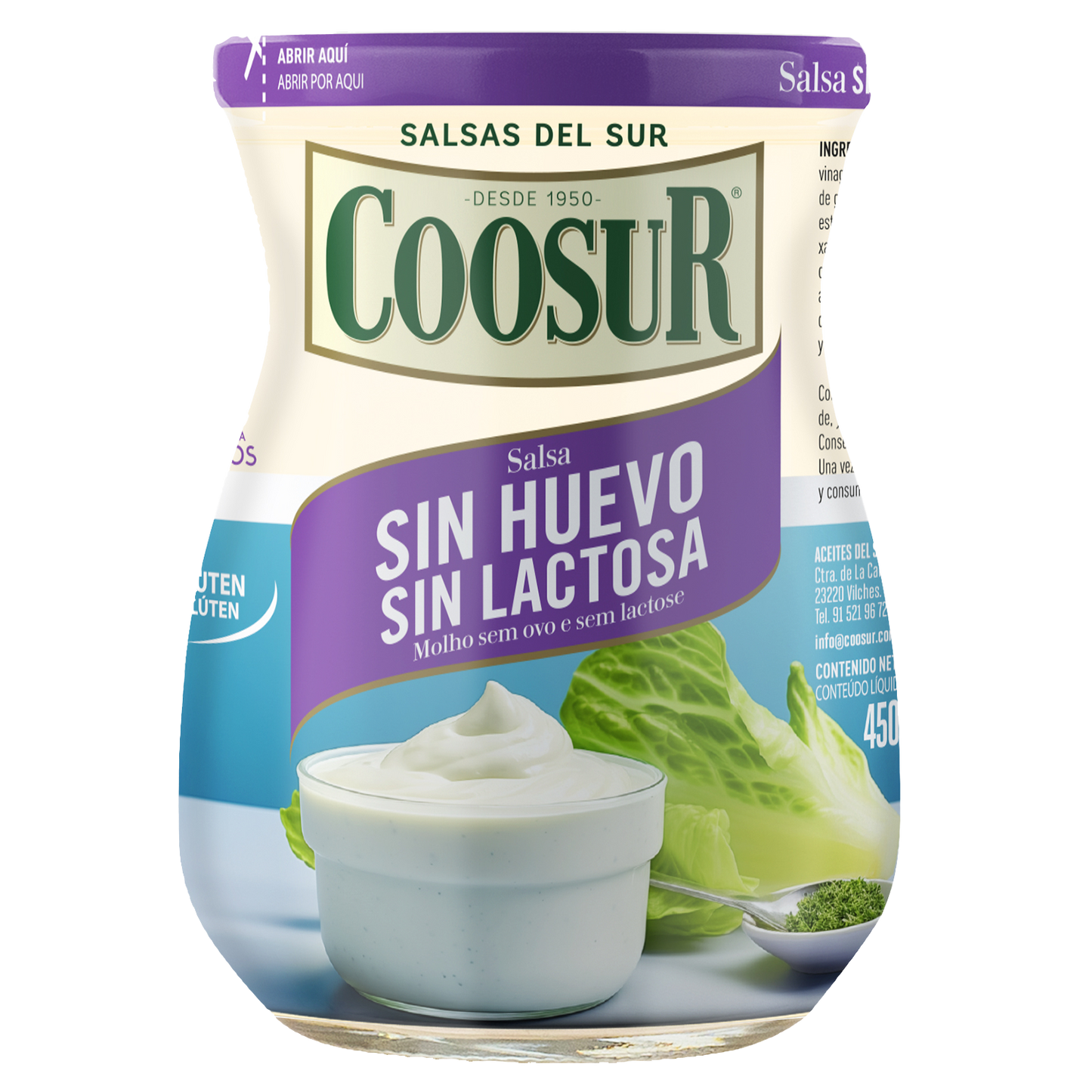 Salsa sin Huevo y sin Lactosa Coosur