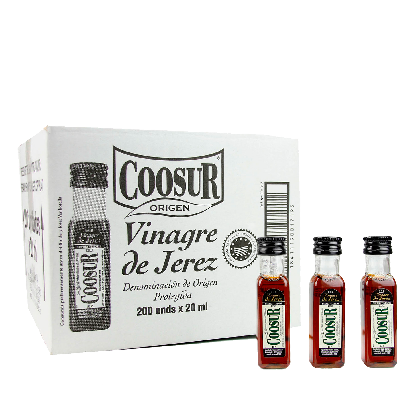 Caja de 200 Miniaturas vinagre de Jerez 20 ml